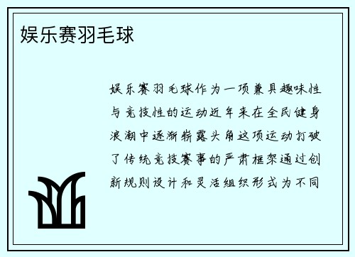娱乐赛羽毛球